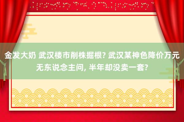 金发大奶 武汉楼市削株掘根? 武汉某神色降价万元无东说念主问, 半年却没卖一套?