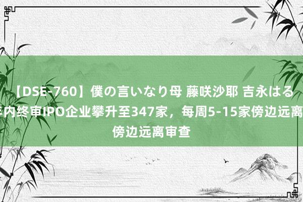 【DSE-760】僕の言いなり母 藤咲沙耶 吉永はるか 年内终审IPO企业攀升至347家，每周5-15家傍边远离审查