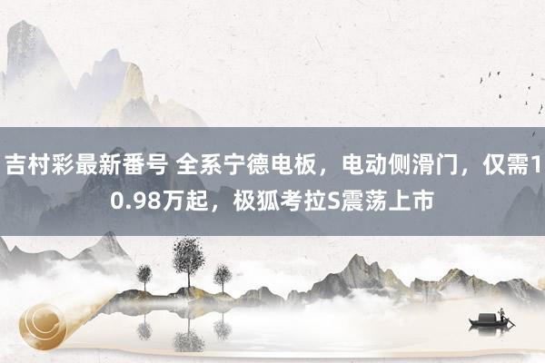 吉村彩最新番号 全系宁德电板，电动侧滑门，仅需10.98万起，极狐考拉S震荡上市