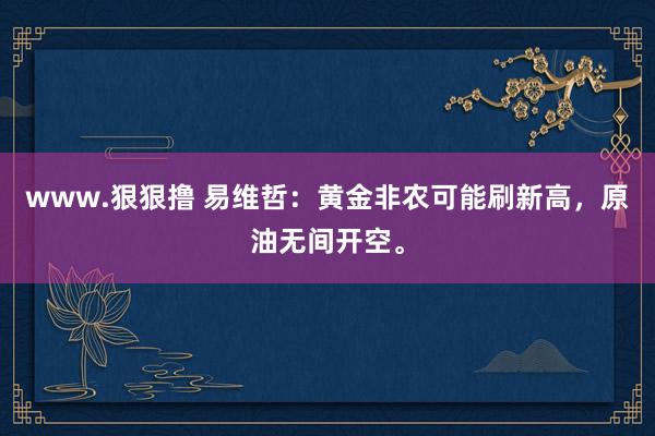 www.狠狠撸 易维哲：黄金非农可能刷新高，原油无间开空。